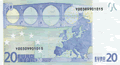 Retro di una banconota da 20 euro