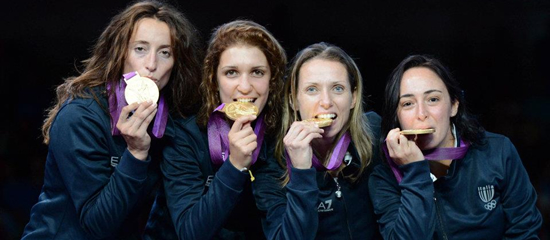 Il dream team del fioretto femminile sul podio di Londra 2012