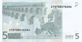 Retro di una banconota da 5 euro