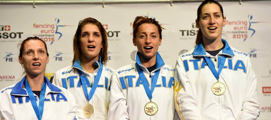 La squadra italiana di fioretto femminile