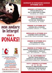 locandina donazioni di sangue di ottobre