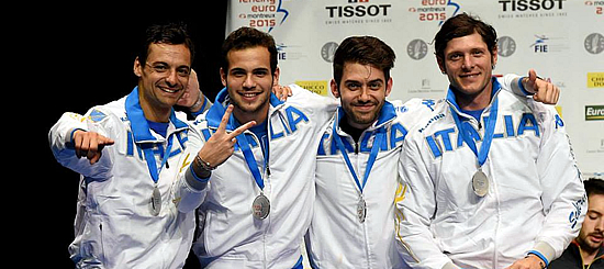 La squadra italiana di sciabola maschile