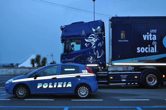 Il truck ad Albisola in provincia di Savona