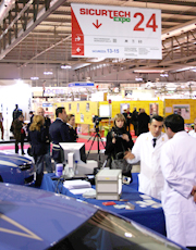 Stand della Polizia di Stato al Sicurtech Expo