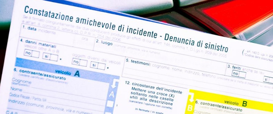 Un modulo di constatazione amichevole di incidente