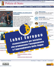 Immagine del sito Polizia di Stato con il logo del Label Europeo